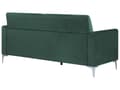 Miniatyrbillede 6 af 8: Sofa Grøn Velour Stof og Sølv Krom Metalben 3 Personers Dekorativ Blød Polstret Dyb Siddemøbel Klassisk Retro Moderne Stil Stue Tilbehør