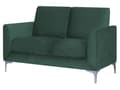 Miniatyrbillede 4 af 8: Sofa Grøn Velour Stof og Sølv Krom Metalben 2 Personers Lille Dekorativ Blød Polstret Dyb Siddemøbel Klassisk Retro Moderne Stil Stue Tilbehør