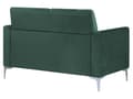 Miniatyrbillede 5 af 8: Sofa Grøn Velour Stof og Sølv Krom Metalben 2 Personers Lille Dekorativ Blød Polstret Dyb Siddemøbel Klassisk Retro Moderne Stil Stue Tilbehør