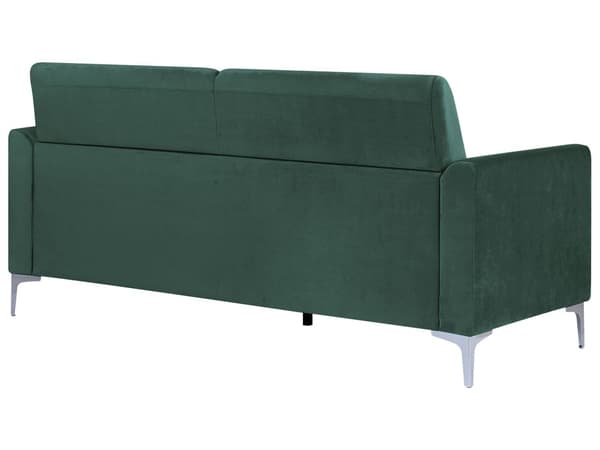 Soffa Grön Klädsel Silver Ben 3-sits Glam