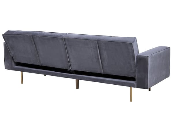 Bäddsoffa Grå Sammet 3-sitsi Modern