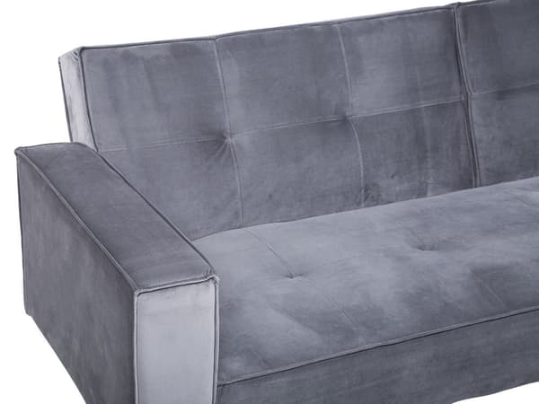Bäddsoffa Grå Sammet 3-sitsi Modern