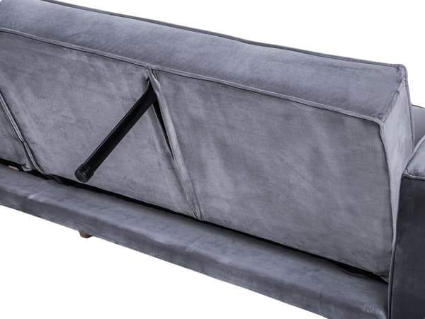 Bäddsoffa Grå Sammet 3-sitsi Modern