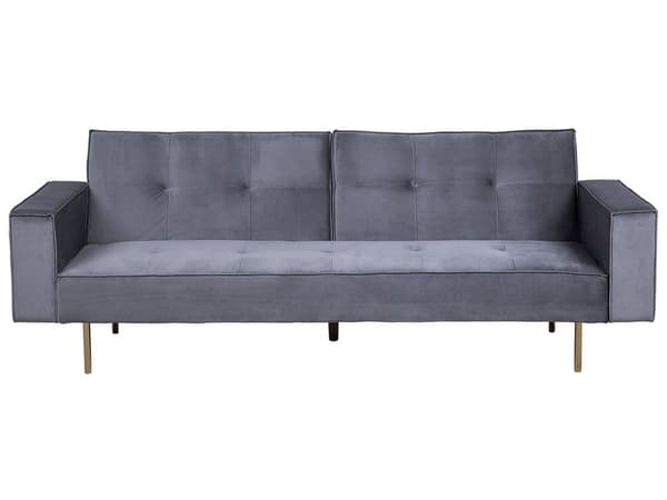 Bäddsoffa Grå Sammet 3-sitsi Modern