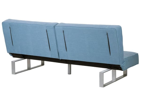 Vuodesohva vaaleansininen 190 x 79 x 88 cm polyesteri metalli puu kolmelle säädettävä