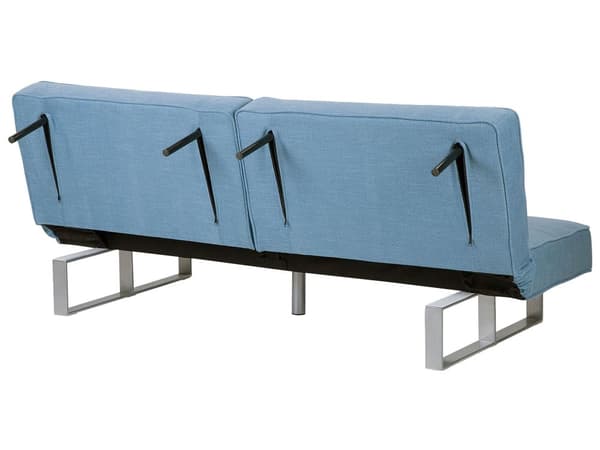 Vuodesohva vaaleansininen 190 x 79 x 88 cm polyesteri metalli puu kolmelle säädettävä