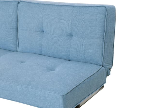 Vuodesohva vaaleansininen 190 x 79 x 88 cm polyesteri metalli puu kolmelle säädettävä
