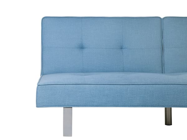 Vuodesohva vaaleansininen 190 x 79 x 88 cm polyesteri metalli puu kolmelle säädettävä