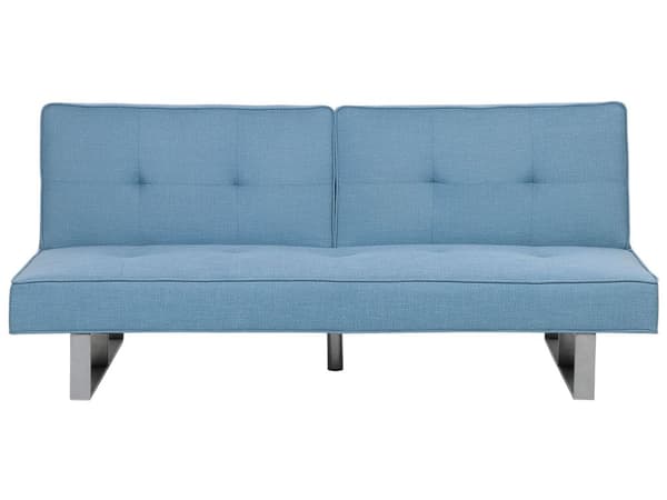 Vuodesohva vaaleansininen 190 x 79 x 88 cm polyesteri metalli puu kolmelle säädettävä