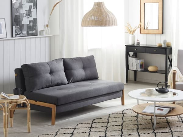 3 Personers Mørkegrå Sovesofa med Sovefunktion Skandinavisk Design