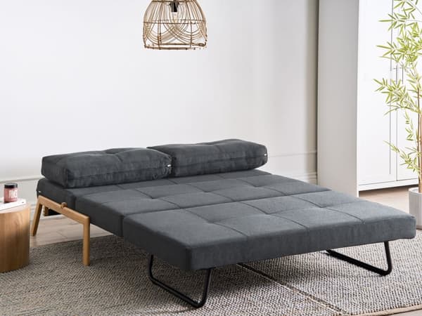 3 Personers Sort Sovesofa med Sovefunktion Skandinavisk Design