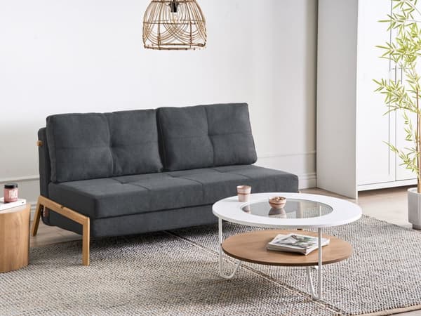 3 Personers Sort Sovesofa med Sovefunktion Skandinavisk Design