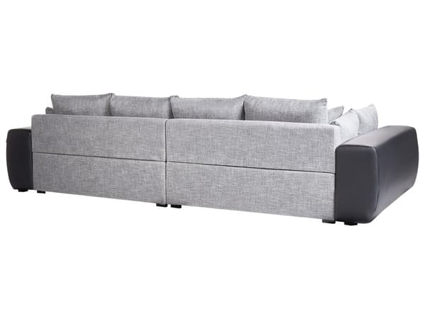 Sofa Sort Grå Stof 4 Personers Tyk Polstret Dyb Blød Stofsofa til Stuen Moderne Inspiration Stue Møbel Moderne