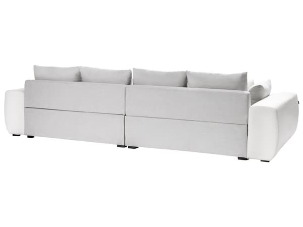 Beige 4-personers sofa ekstra hynder sølvben moderne stil