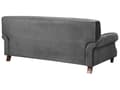 Miniatyrbillede 6 af 9: 2 Personers Grå Velour Sofa med Træben Solide Sæder Ekstra Hynder Retro Stil