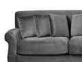Miniatyrbillede 7 af 9: 2 Personers Grå Velour Sofa med Træben Solide Sæder Ekstra Hynder Retro Stil