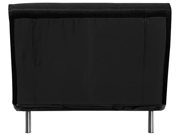 Lænestol Sort Grå Polyester 100 x 87 x 89 cm Enkelt Knap Tuftet Lænestolsseng Fold Ud Sovestol Multifunktionel Sovesofa Gæsteseng Foldemadras