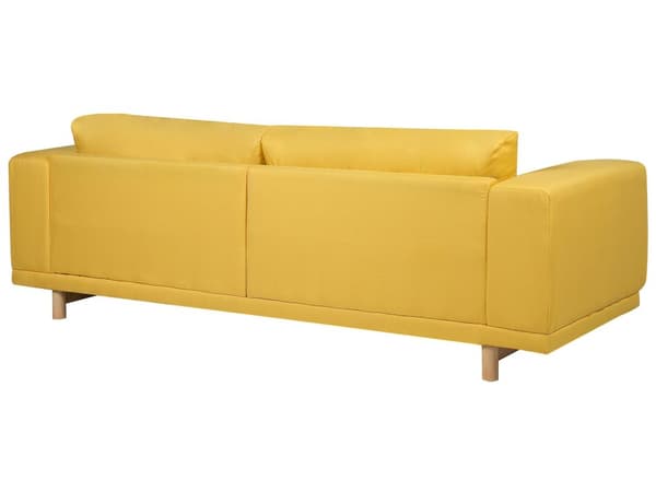 Soffa Gul 3-sits Modern Retro Stil Vardagsrum Breda Armstöd