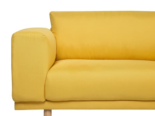 Soffa Gul 3-sits Modern Retro Stil Vardagsrum Breda Armstöd
