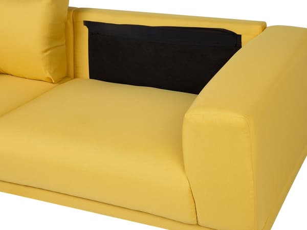 Soffa Gul 3-sits Modern Retro Stil Vardagsrum Breda Armstöd