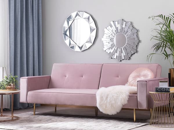 Bäddsoffa Rosa Sammet 3-sits Modern