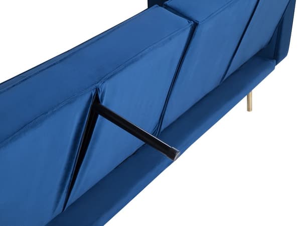Bäddsoffa Marinblå Sammet 3-sits Modern