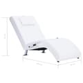 Miniatyrbild 11 av 11: vidaXL Massageschäslong med kudde vit konstläder