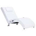 Miniatyrbillede 1 af 8: vidaXL chaiselong med massagefunktion og pude kunstlæder hvid