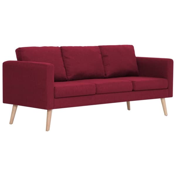 vidaXL 3-personers sofa i stof rødvinsfarvet