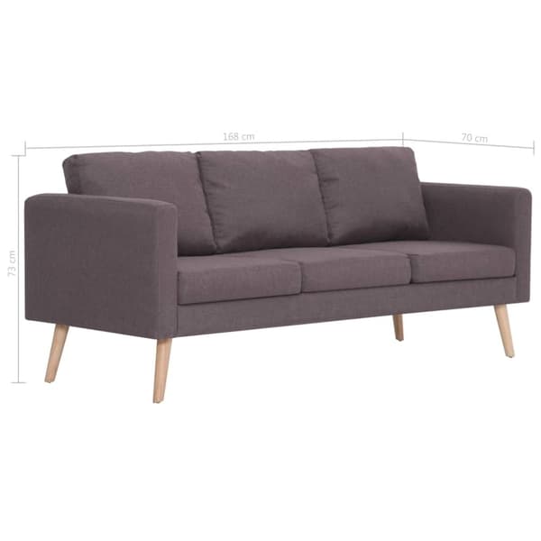 vidaXL 3-personers sofa i stof gråbrun