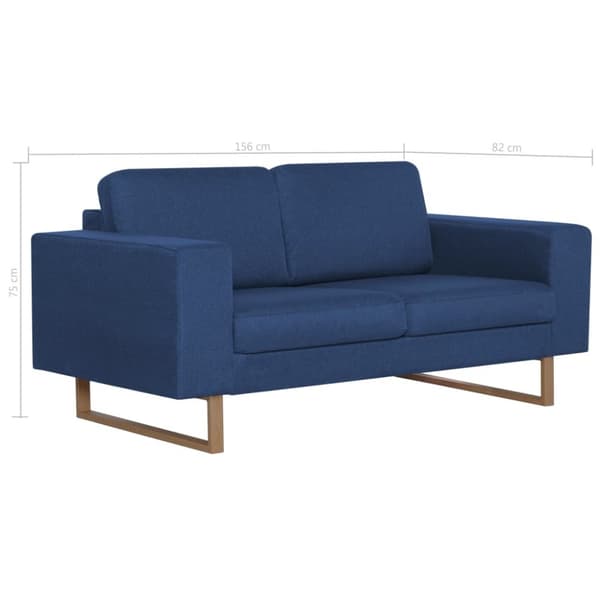 vidaXL 2-personers sofa i stof blå