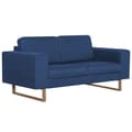 Miniatyrbillede 1 af 8: vidaXL 2-personers sofa i stof blå