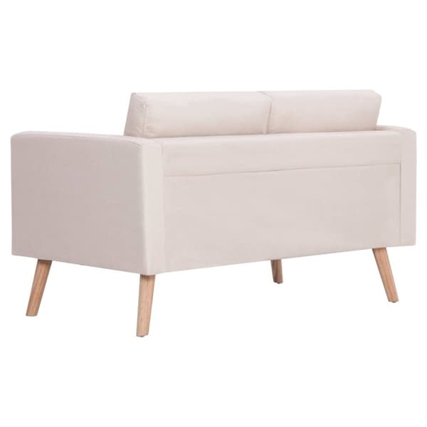 vidaXL 2-personers sofa i stof cremefarvet
