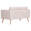 Miniatyrbillede 3 af 8: vidaXL 2-personers sofa i stof cremefarvet