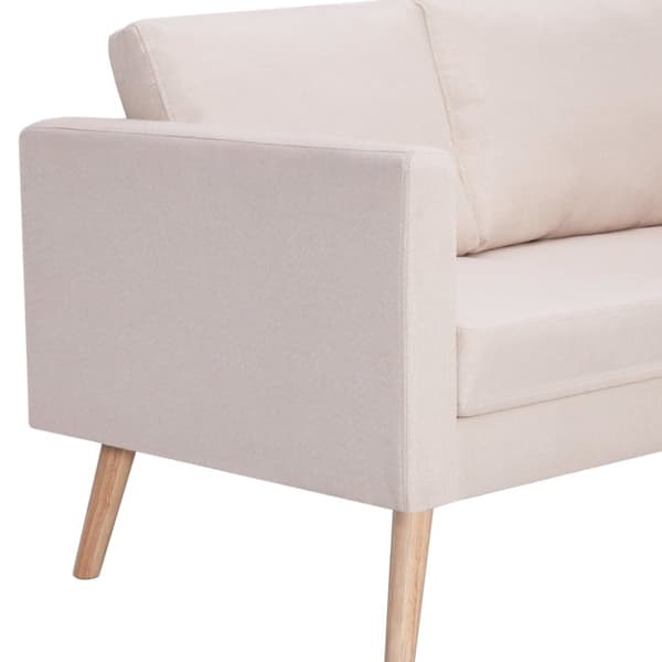 vidaXL 2-personers sofa i stof cremefarvet
