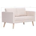 Miniatyrbillede 7 af 8: vidaXL 2-personers sofa i stof cremefarvet