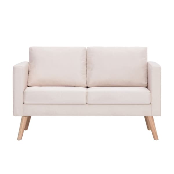 vidaXL 2-personers sofa i stof cremefarvet