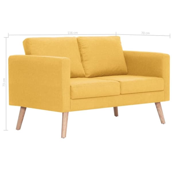 vidaXL 2-personers sofa i stof gul