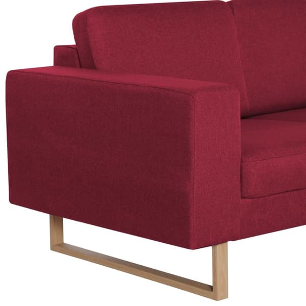 vidaXL 3-personers sofa i stof rødvinsfarvet