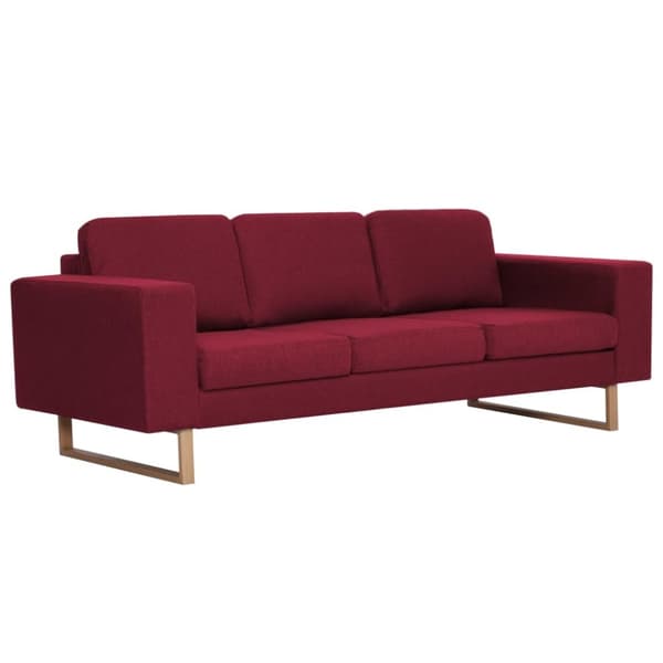 vidaXL 3-personers sofa i stof rødvinsfarvet