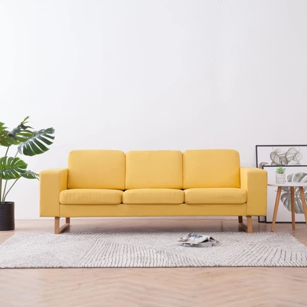 vidaXL 3-personers sofa i stof gul