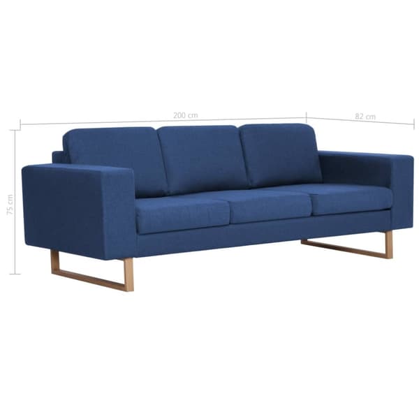 vidaXL 3-personers sofa i stof blå