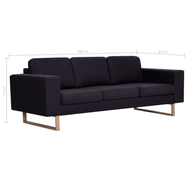 vidaXL 3-personers sofa i stof sort