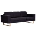 Miniatyrbillede 1 af 8: vidaXL 3-personers sofa i stof sort