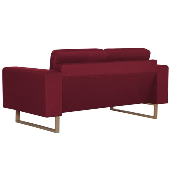 vidaXL 2-personers sofa i stof rødvinsfarvet