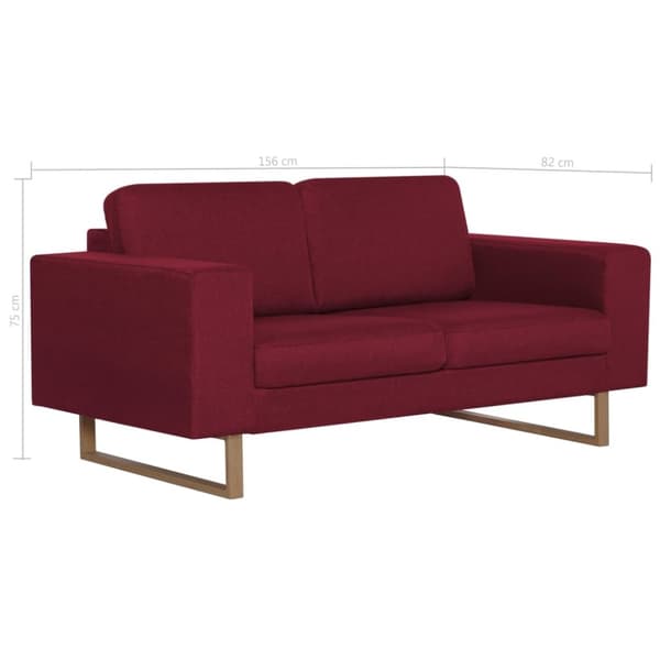vidaXL 2-personers sofa i stof rødvinsfarvet