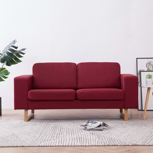 vidaXL 2-personers sofa i stof rødvinsfarvet