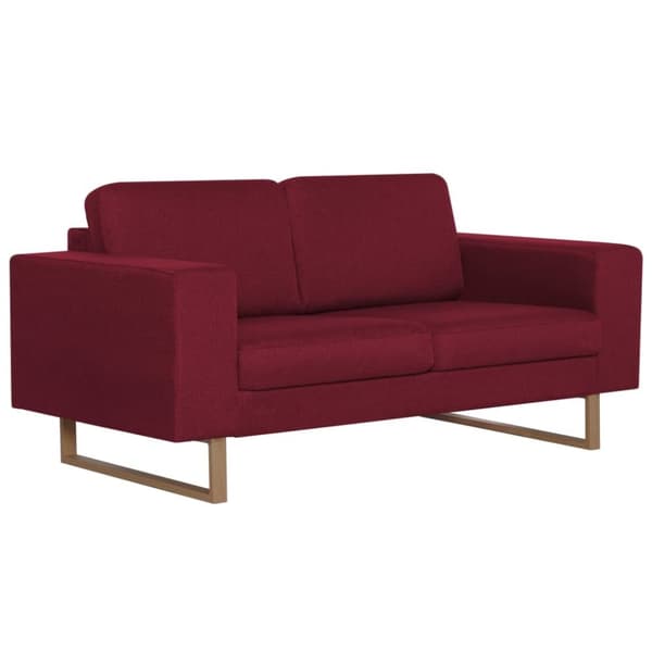 vidaXL 2-personers sofa i stof rødvinsfarvet