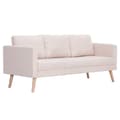 Miniatyrbillede 3 af 9: vidaXL 3-personers sofa i stof cremefarvet
