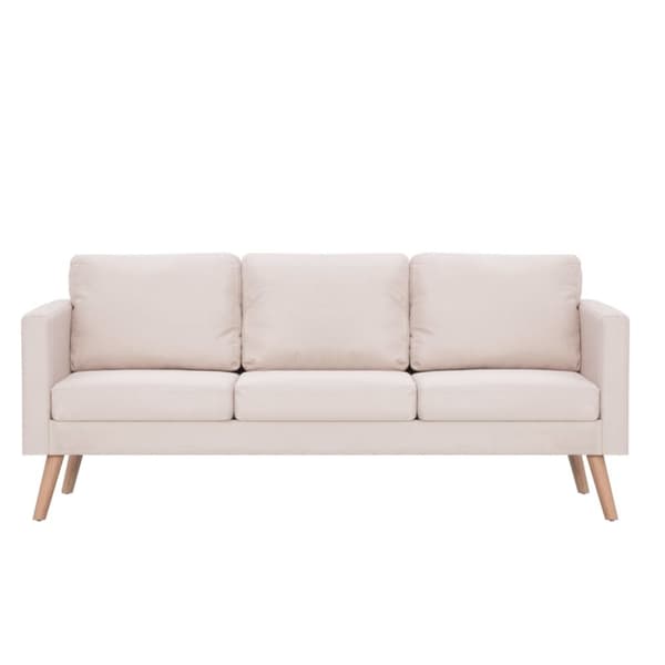 vidaXL 3-personers sofa i stof cremefarvet